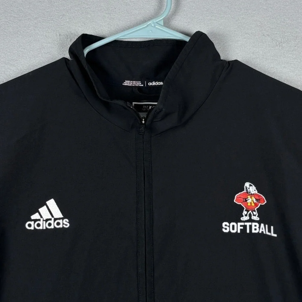 Adidas Softball 1/4 Zip Windbreaker Jacket Pullover XL Black IS1057